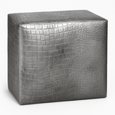 OP=OP Opberg Boxspring Velvet Croco 180 x 210 Zilver incl. 2x Hocker en Voetbord