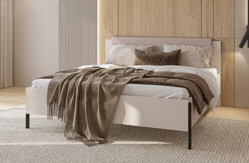 Houten Bed met Opbergruimte Jura - Taupe