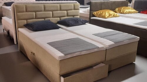 Showroommodel Opberg boxspring met Lade Brick 180 x 200 Lindegroen