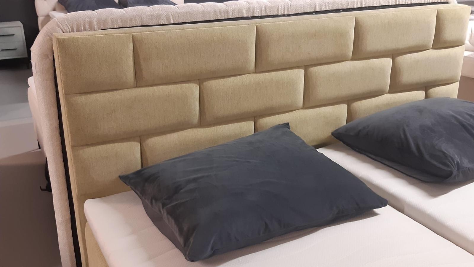 Showroommodel Opberg boxspring met Lade Brick 180 x 200 Lindegroen