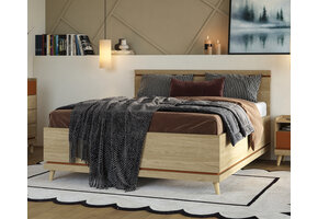 Houten Bed met Opbergruimte Skagen - Eiken