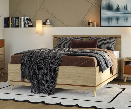 Houten Bed met Opbergruimte Skagen - Eiken