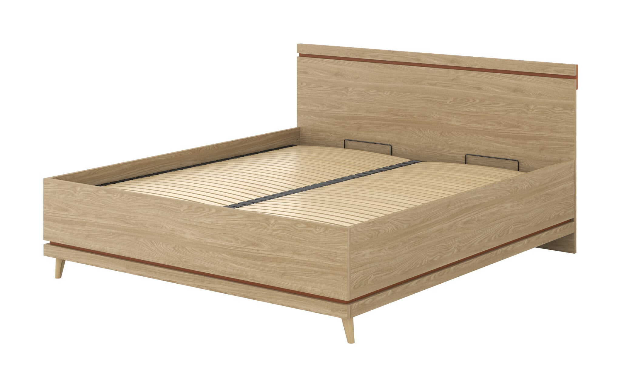 Houten Bed met Opbergruimte Skagen - Eiken