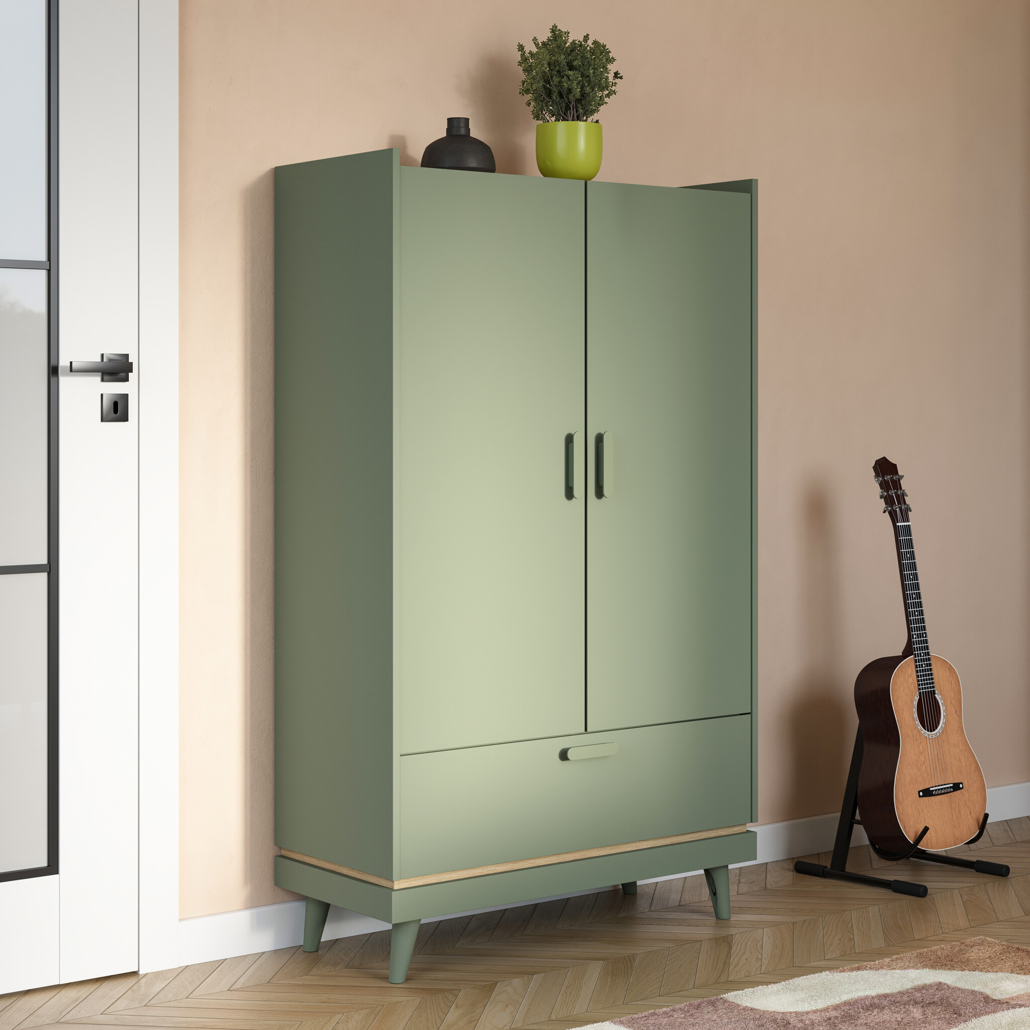 Linnenkast Skagen - Groen - 2-Deurs met Lade