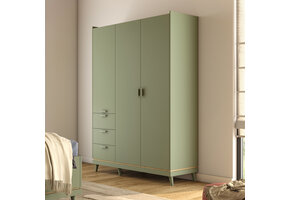 Kledingkast Skagen - Groen - 3-Deurs met Lades