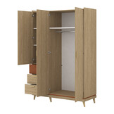Kledingkast Skagen - Eiken - 3-Deurs met Lades