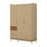 Kledingkast Skagen - Eiken - 3-Deurs met Lades
