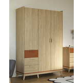 Kledingkast Skagen - Eiken - 3-Deurs met Lades