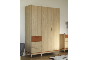 Kledingkast Skagen - Eiken - 3-Deurs met Lades