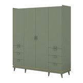 Kledingkast Skagen - Groen - 4-Deurs met Lades