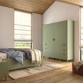 Kledingkast Skagen - Groen - 4-Deurs met Lades