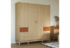 Kledingkast Skagen - Eiken - 4-Deurs met Lades