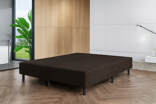 OP=OP Boxspring Basic 160 x 200 Velvet Antraciet- Verhoogde boxen - Zonder Matras - Zonder Hoofdbord