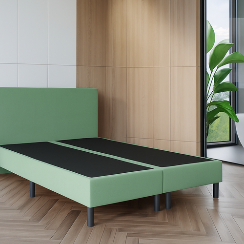 2dekans Boxspring Basic zonder Matras 180 x 200 Kunstleer Lindegroen - Extra hoog - [Niet in originele verpakking)
