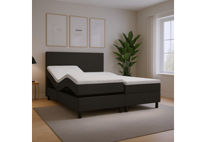 2dekans Elektrische boxspring Basic 140 x 200  Suede Antraciet