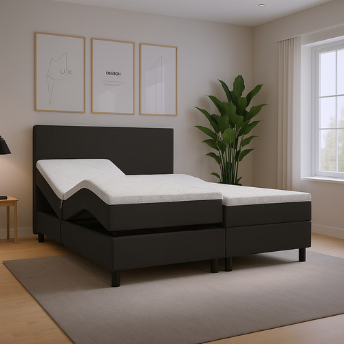 2dekans Elektrische boxspring Basic 140 x 200  Suede Antraciet