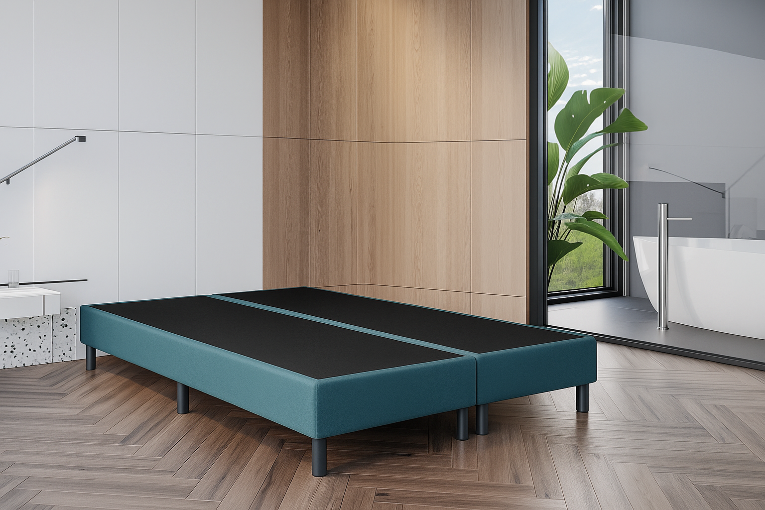 2dekans Boxspring boxen 160 x 200 Ijsblauw - Lichte schade op de hoeken (Zonder Matrassen)