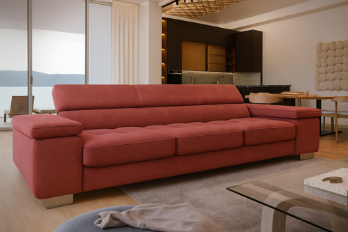 2dekans Slaapbank Sem Sofa | Zitbank - Velvet Roze/Rood  (Niet in originele verpakking, kans op stofschade)