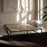 2dekans Bedframe Metaal Zwart 90 x 200  (Verpakking kapot-Kans op schade)