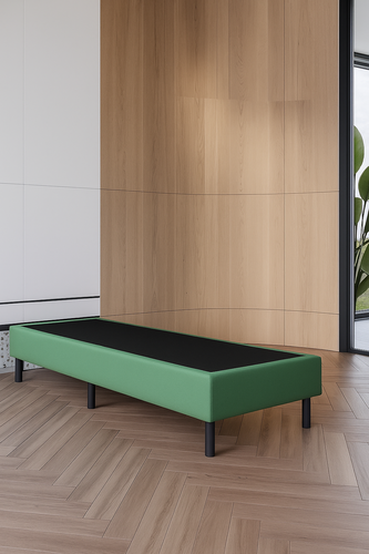 OP=OP Boxspring Student 90 x 200 Kunstleer Groen - Zonder Hoofdbord