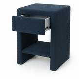 ACTIEDEAL Hocker met 1 lade Teddy Donkerblauw