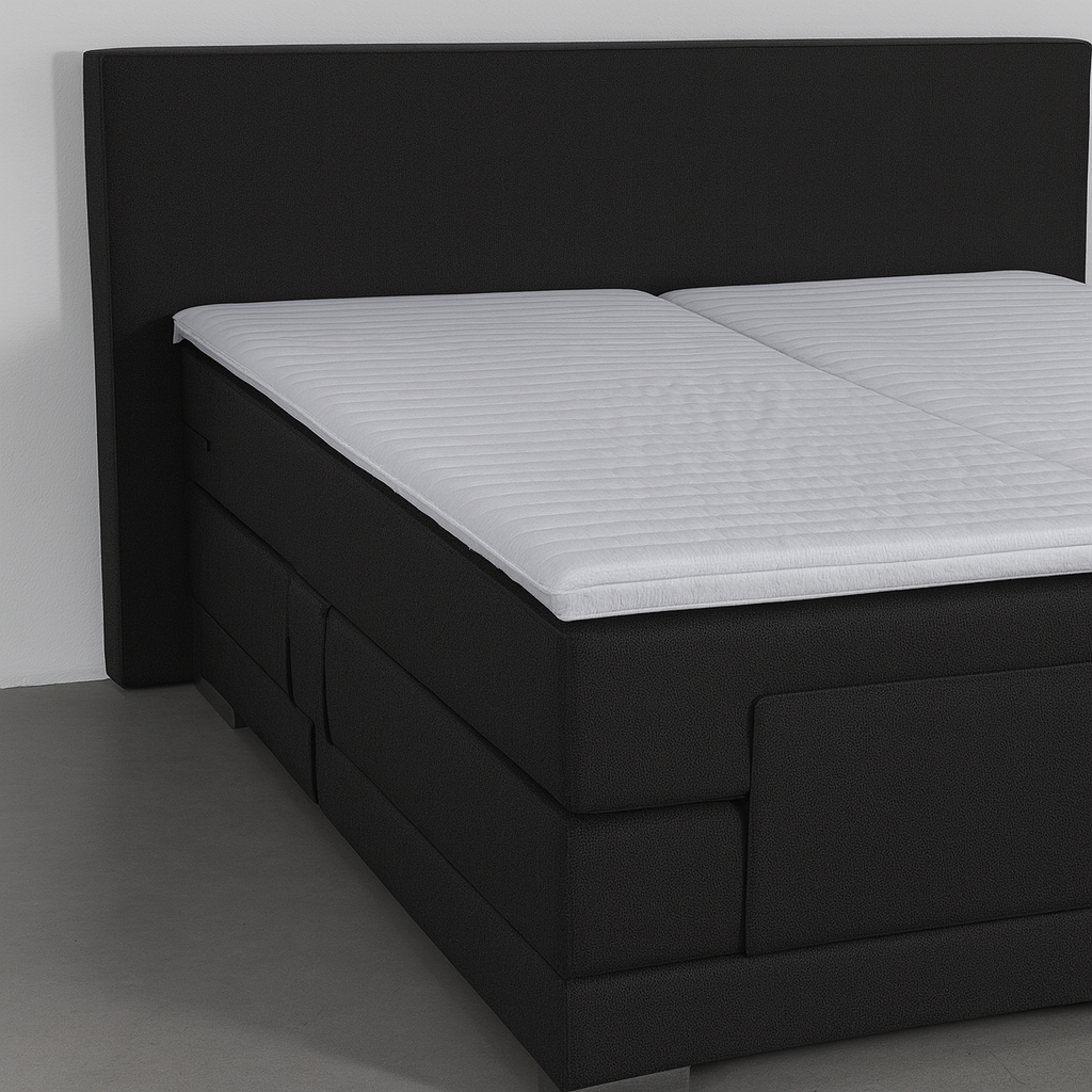 OP=OP Hoofdbord Glad Luxe 110 x 105 x 15 Skai Zwart