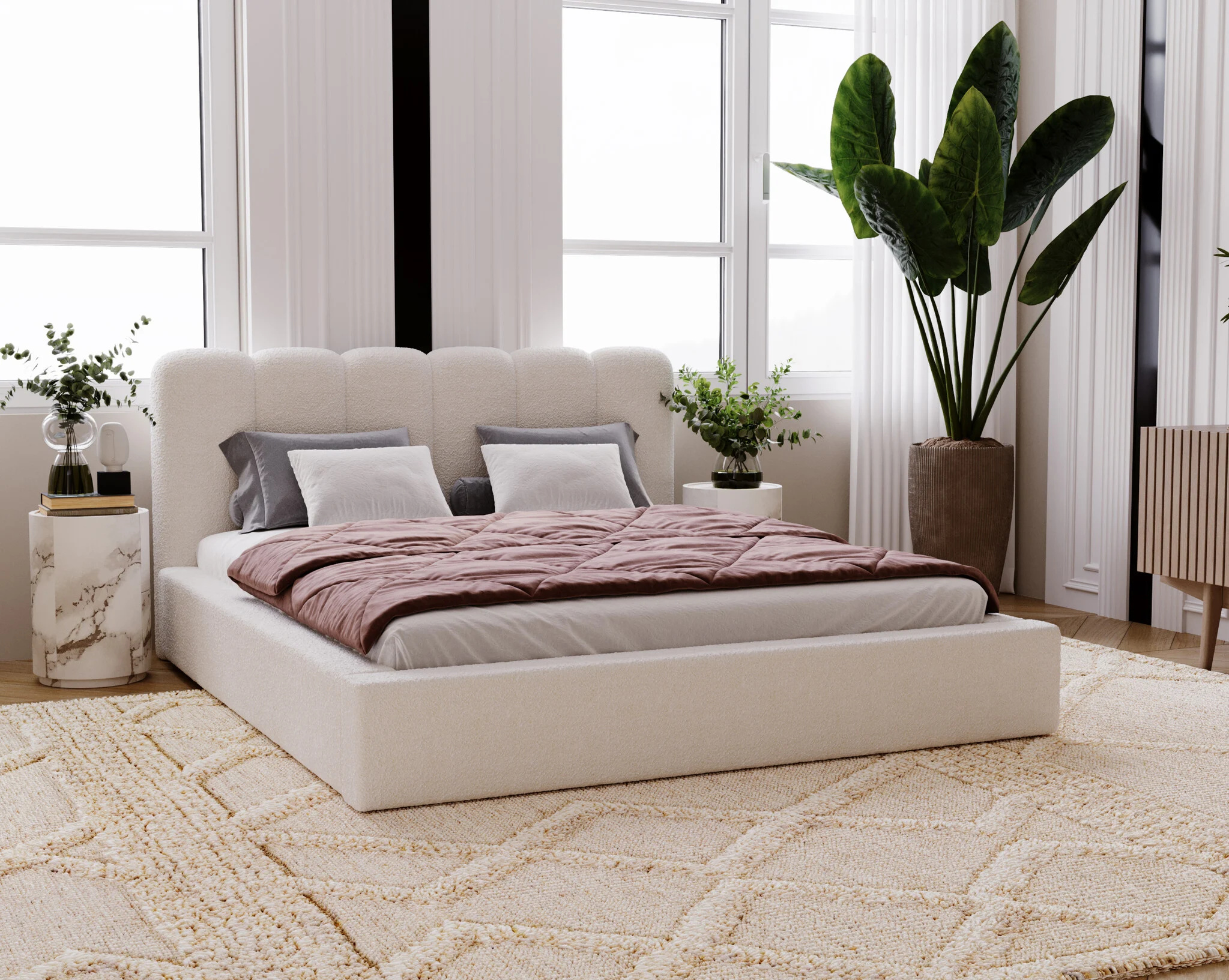 2dekans opbergbed Lugano 160 x 200 Naturel Beige - Hoofdbord niet in originele verpakking