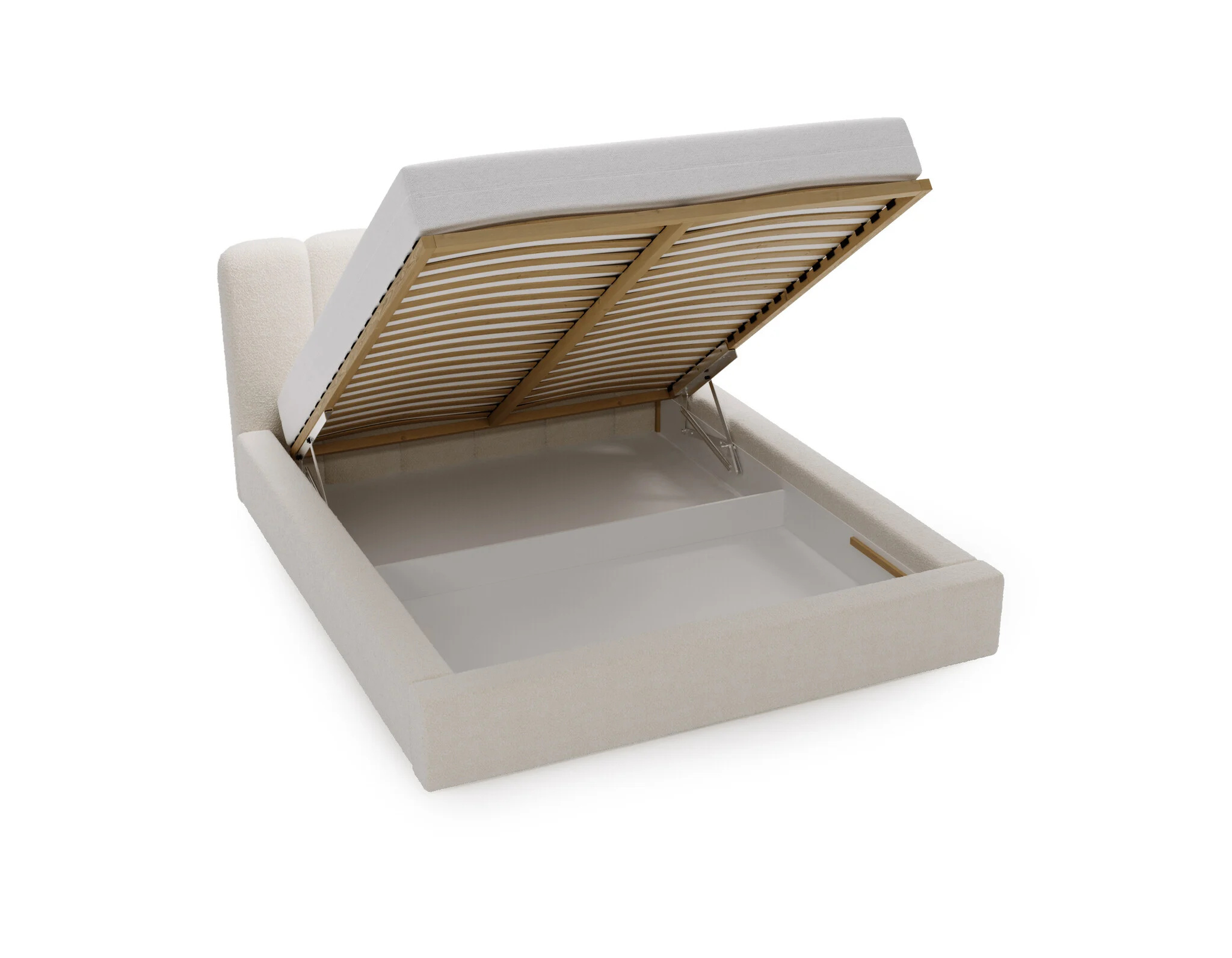 2dekans opbergbed Lugano 160 x 200 Naturel Beige - Hoofdbord niet in originele verpakking