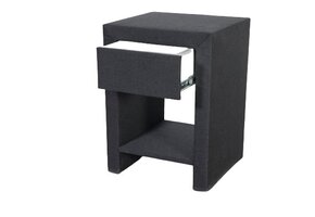 OP=OP Hocker met 1 lade Kunstleer Donkergrijs