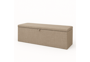 OP=OP Dekenkist met Klep - Taupe - 145 cm breed