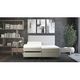 OP=OP Elektrische boxspring  - 160 x 200 - Beige - incl. 2x Medium 300 m2 Pocketvering Matrassen