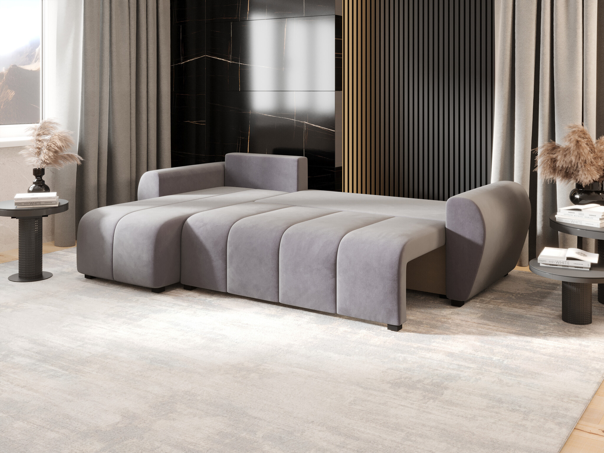 2dekans Slaapbank met opbergruimte Max | Zwart - L-Hoekbank - Links (Niet in originele verpakking)