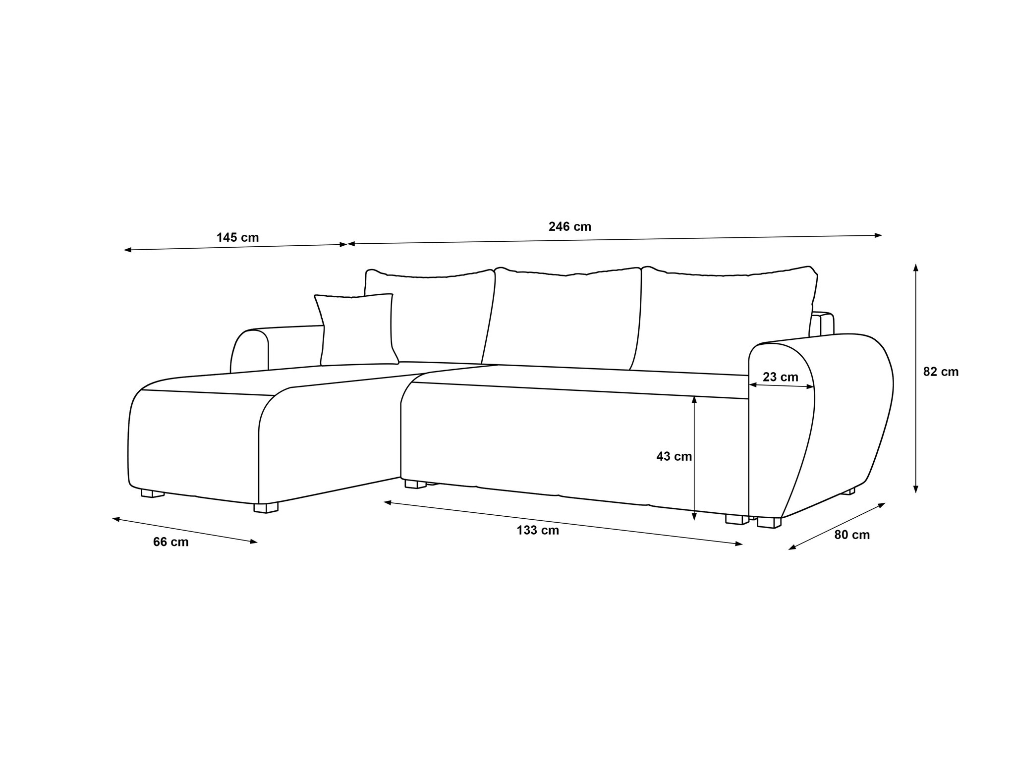 2dekans Slaapbank met opbergruimte Max | Zwart - L-Hoekbank - Links (Niet in originele verpakking)