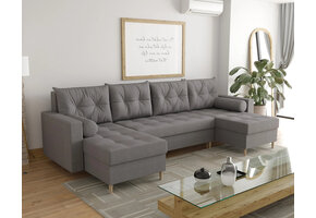 2dekans Slaapbank met opbergruimte Mick | U-bank - Antraciet  (Niet in originele verpakking)