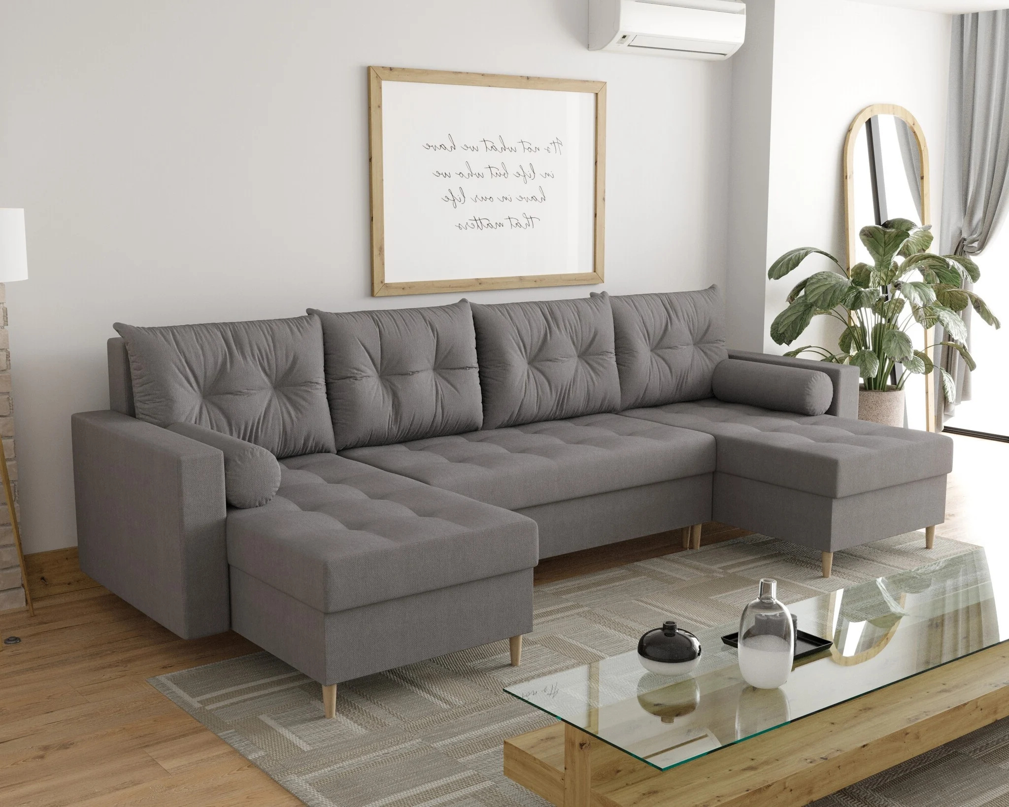 2dekans Slaapbank met opbergruimte Mick | U-bank - Antraciet  (Niet in originele verpakking)