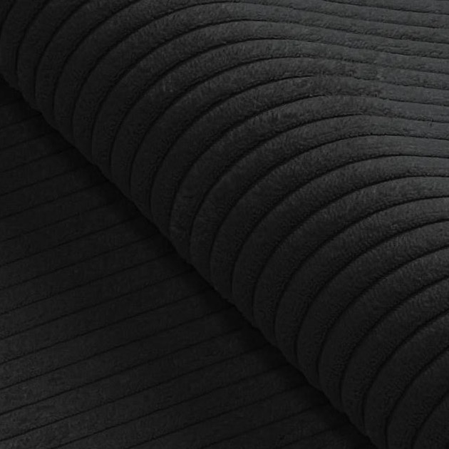 2dekans Hoekbank Karlo Ribstof Zwart- Universeel - Slaapbank met opbergruimte [Niet in originele verpakking]