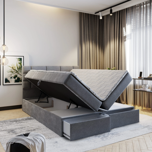 2dekans Opbergboxen met Lade - 180 x 220 DonkerBeige - Diverse Schades - Zonder Hoofdbord