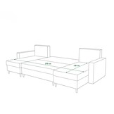 OP=OP Slaapbank met opbergruimte Mick | U-bank - Bruin