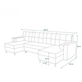 OP=OP Slaapbank met opbergruimte Mick | U-bank - Bruin