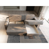 OP=OP Slaapbank met opbergruimte Noa | Hoekbank - Velvet Zalm