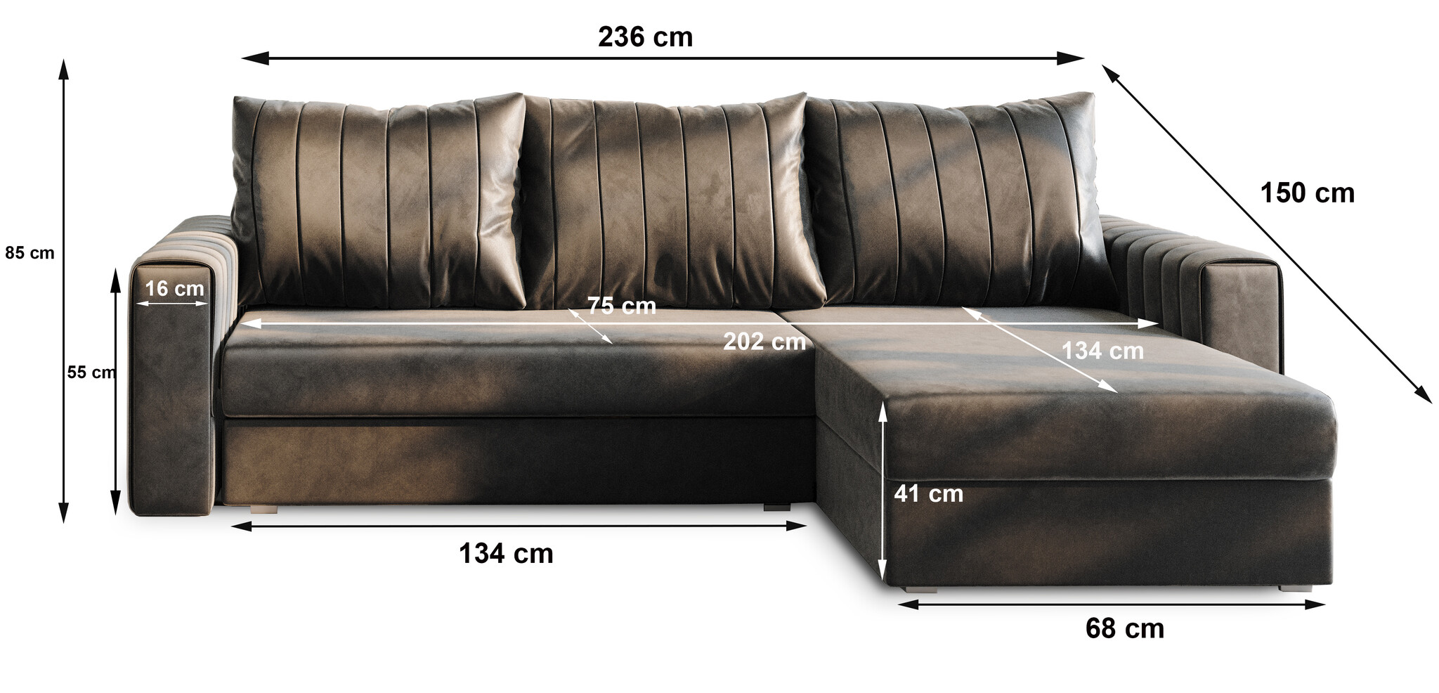 OP=OP Slaapbank met opbergruimte Noa | Hoekbank - Velvet Zalm