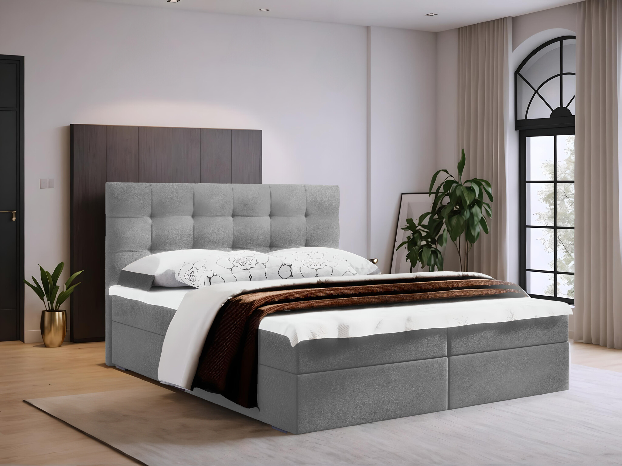 2dekans Opberg Boxspring Bloss 180 x 200 Grijs [Schade afdekdoek binnenzijde]