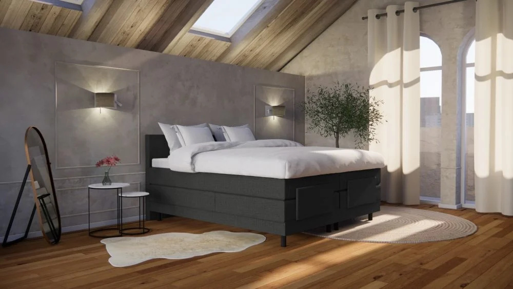 OP=OP Elektrische Boxspring Delux - 180 x 200 Antraciet