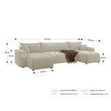 2dekans U-bank Slaapbank Pim - Teddy stof Beige - 4-zits met opbergruimte - [Stofschade + Niet in originele verpakking]