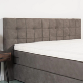OP=OP Opberg Boxspring 180 x 210 Grijs - Antislip - incl. 500 m2 Pocketveringmatrassen + Verhoogde boxen