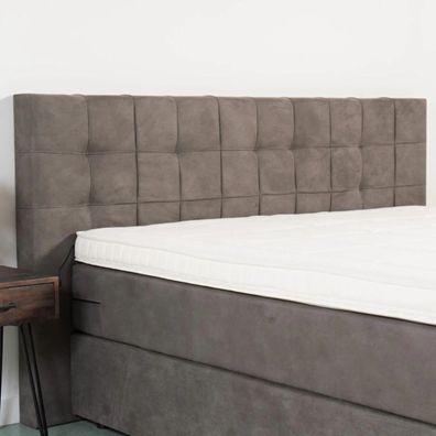 OP=OP Opberg Boxspring 180 x 210 Grijs - Antislip - incl. 500 m2 Pocketveringmatrassen + Verhoogde boxen