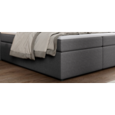 OP=OP Opberg Boxspring 180 x 210 Grijs - Antislip - incl. 500 m2 Pocketveringmatrassen + Verhoogde boxen