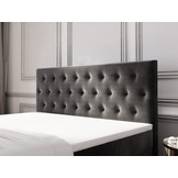 OP=OP Elektrische Boxspring Andy - Antislip - 180 x 200 Kunstleer Grijs - HB 260x100x10 - Incl. voetbord met TV-lift Andy + 2x Hocker met 1 lade