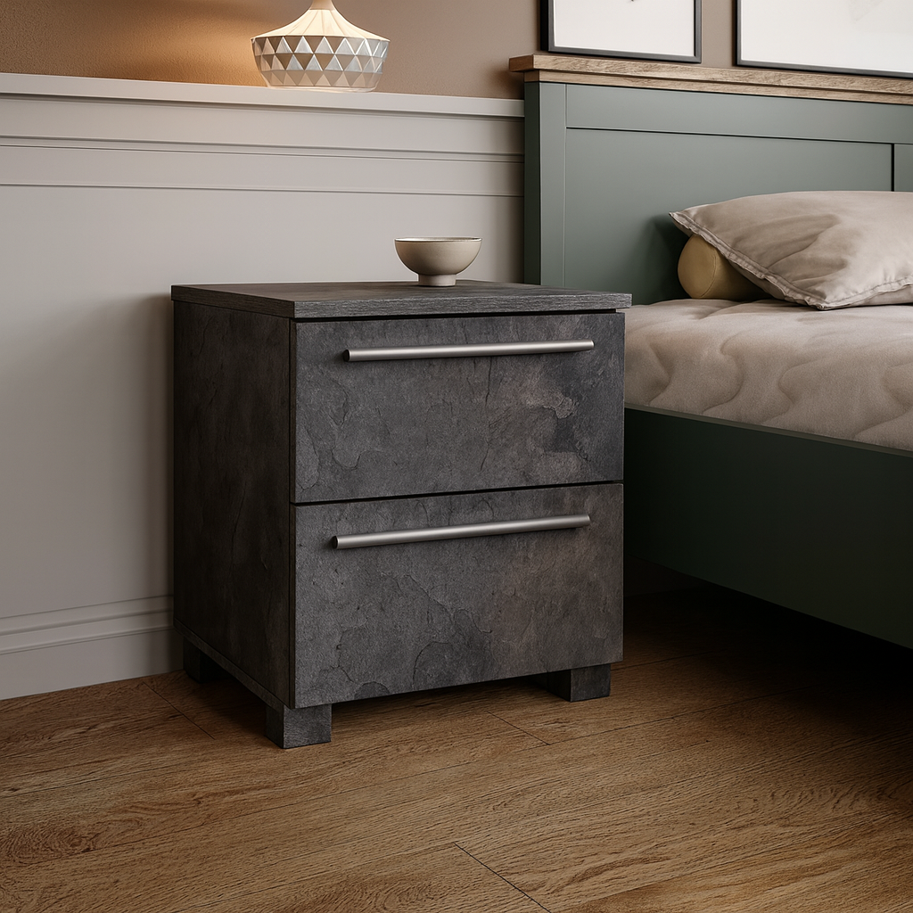 OP=OP Nachtkastje met 2 Lades Nimes - Marmer