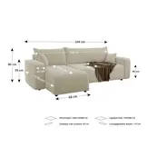 2dekans Slaapbank Pim L - Teddy stof Beige - Hoekbank 3-zits met opbergruimte - Universeel (Niet in originele verpakking, kans op schade)